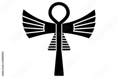 Egyptian Ankh Silhouette of the Ancient Symbol of Life Vector Illustration