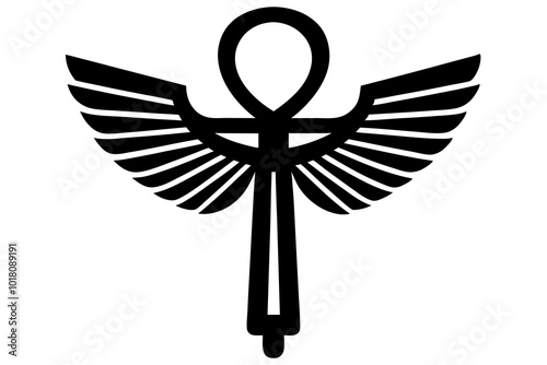 Egyptian Ankh Silhouette of the Ancient Symbol of Life Vector Illustration