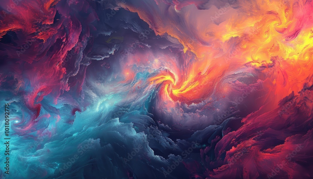 Abstract Swirling Cosmic Nebula with Vibrant Colors Abstract Swirling Cosmic Nebula with Vibrant Colors