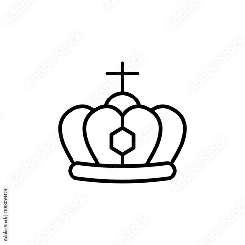 Queen crown outline icons, minimalist vector illustration ,simple transparent graphic element .Isolated on white background