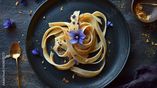 flower adorned spaghetti