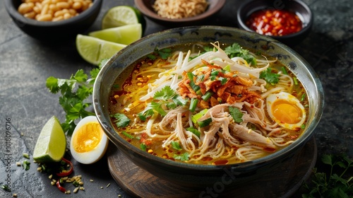 Indonesian Chicken Noodle Soup with Lime and Chili