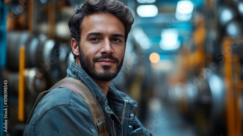 Male Engineer at Work in Industrial Setting