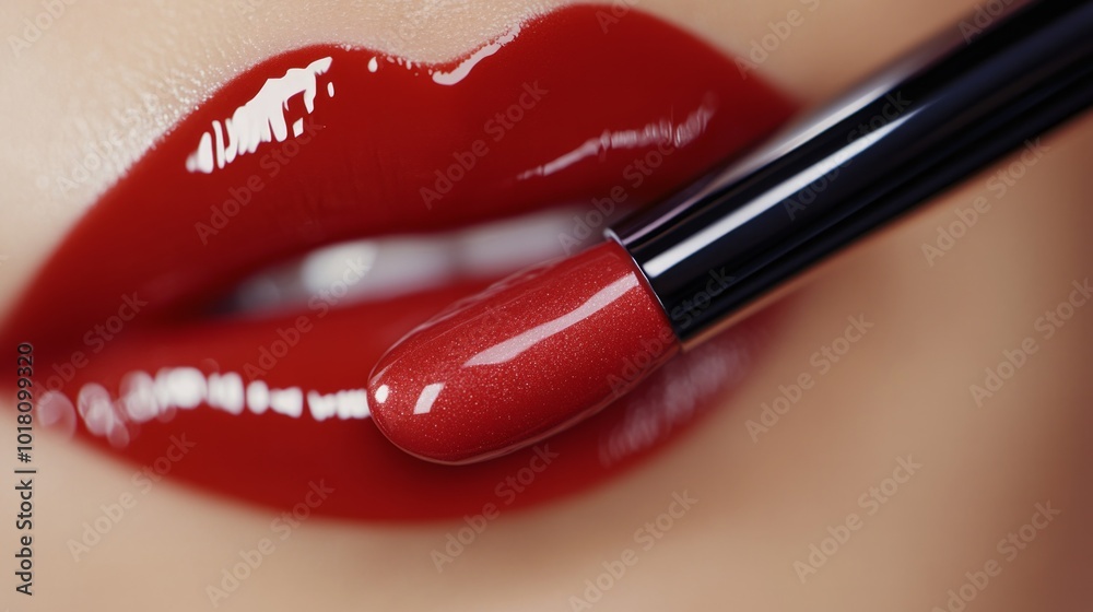 Obraz premium red lips and lipstick