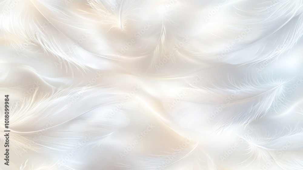 Close-up of white background with many white feathers at bottom, blurred below Close-up of white background with many white feathers at bottom, blurred below
