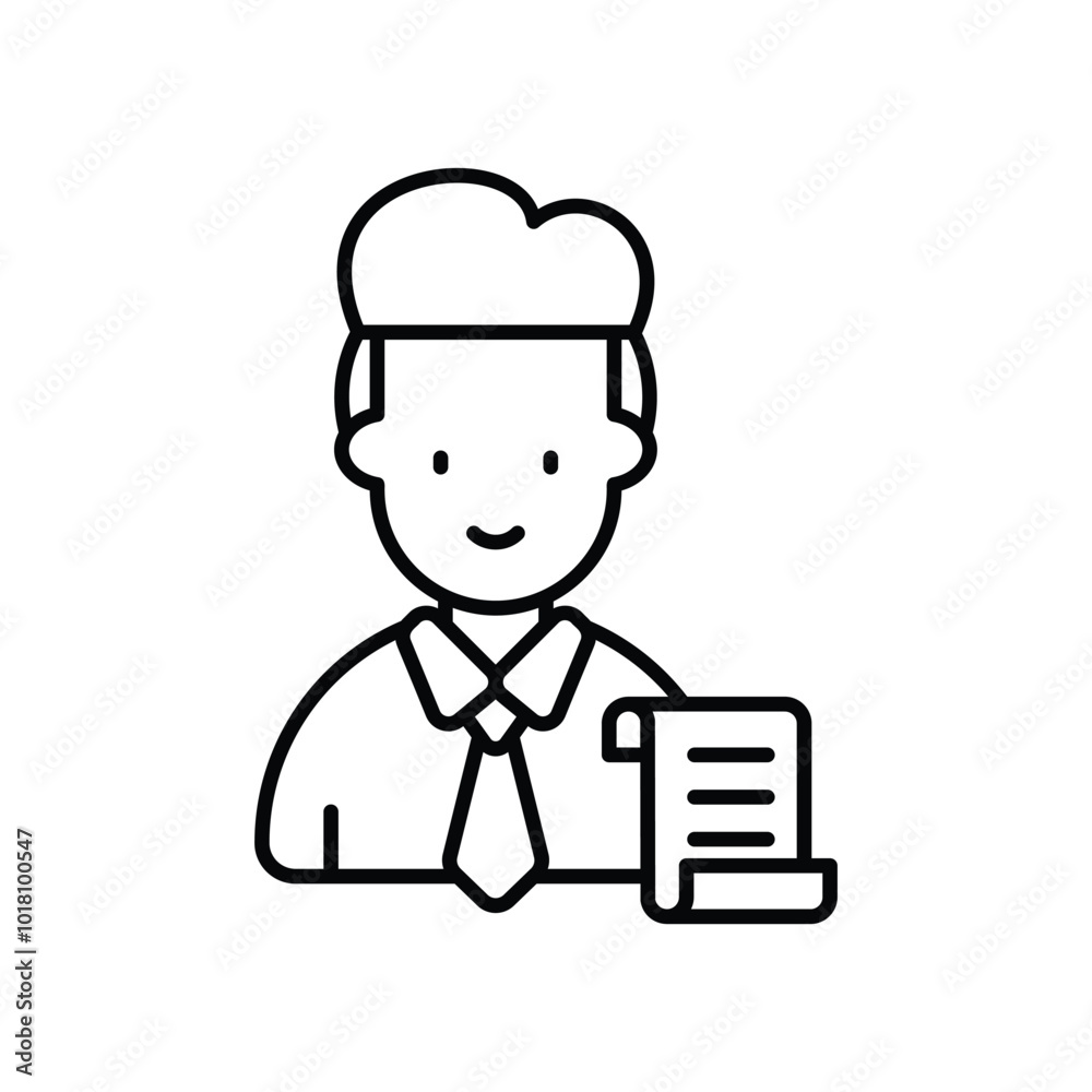 clerk line icon with white background vector stock illustration clerk line icon with white background vector stock illustration