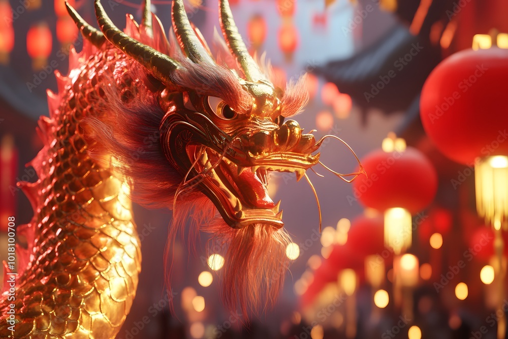 Vibrant 3D Scene for Chinese New Year Celebration Vibrant 3D Scene for Chinese New Year Celebration