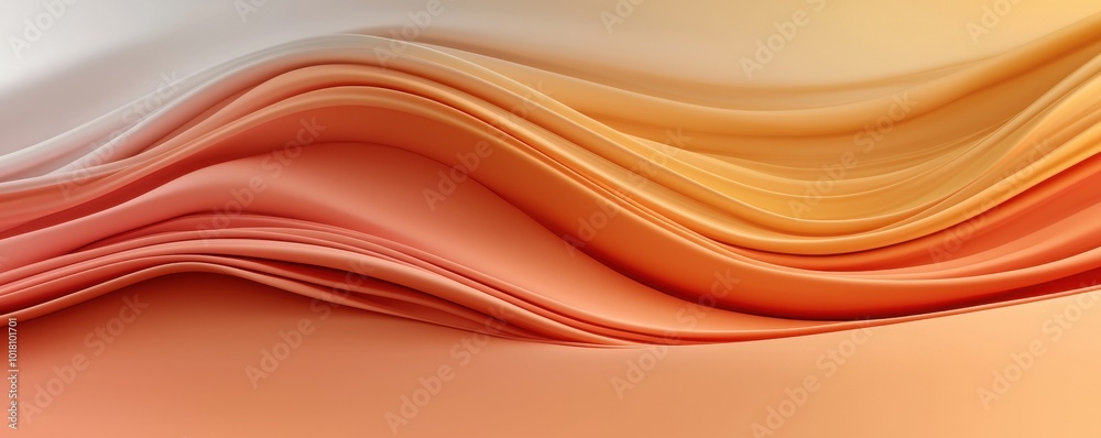 Elegant abstract waves in warm tones of orange and peach, white isolate background. Elegant abstract waves in warm tones of orange and peach, white isolate background.