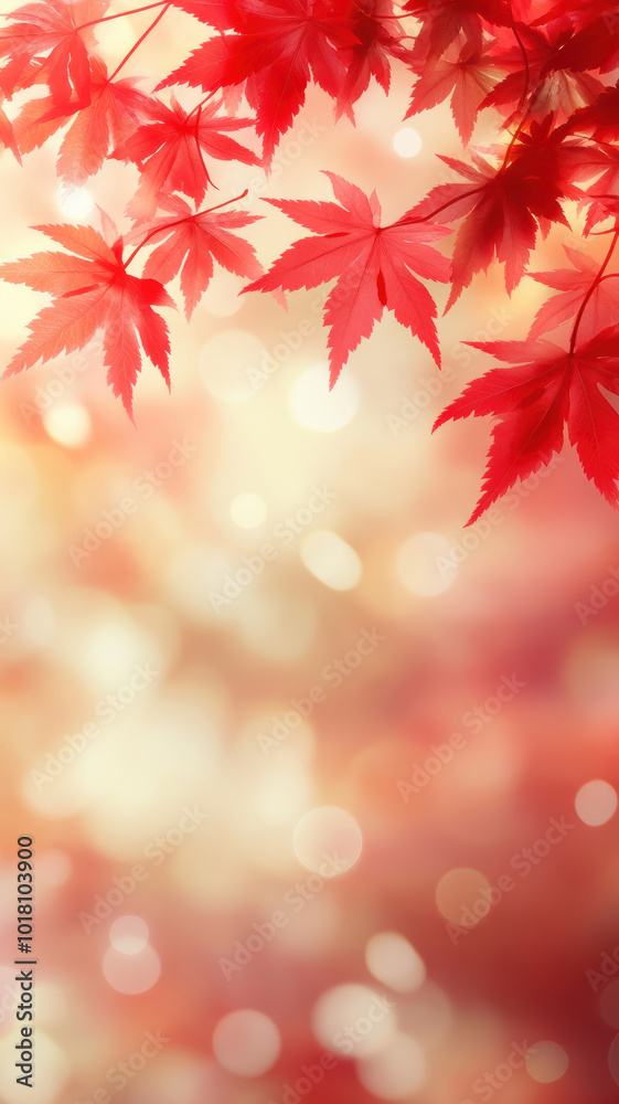 Copy space with autumn red leaves Copy space with autumn red leaves