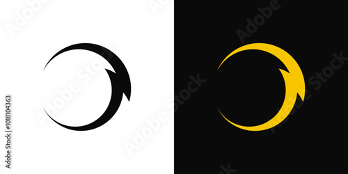 Circle electric logo abstract frame icon thunder energy round vector