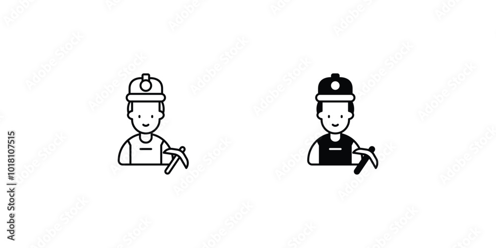 miner set icon with white background vector stock illustration miner set icon with white background vector stock illustration