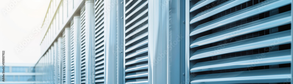 A sustainable cooling system in an industrial setting, showcasing eco-friendly cooling technology and energy-efficient practices, emphasizing use of renewable energy and environmental sustainability. A sustainable cooling system in an industrial setting, showcasing eco-friendly cooling technology and energy-efficient practices, emphasizing use of renewable energy and environmental sustainability.