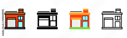 Set of Fire Station Icon