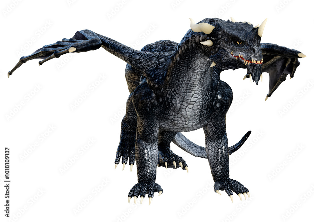 3D Rendering Fairy Tale Dragon on White 3D Rendering Fairy Tale Dragon on White