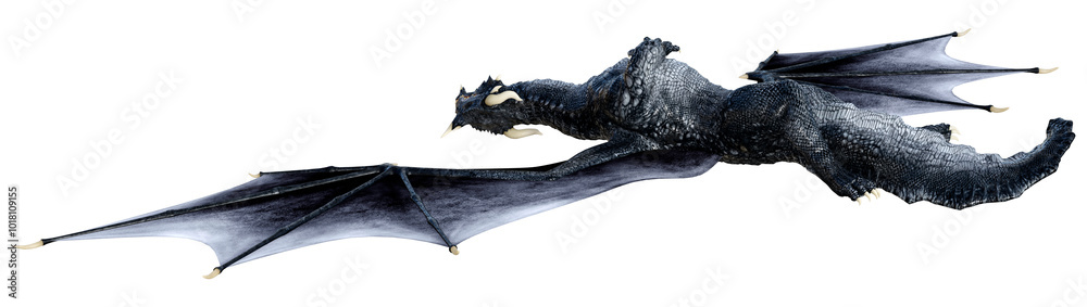 Fotografie 3D Rendering Fairy Tale Dragon on White