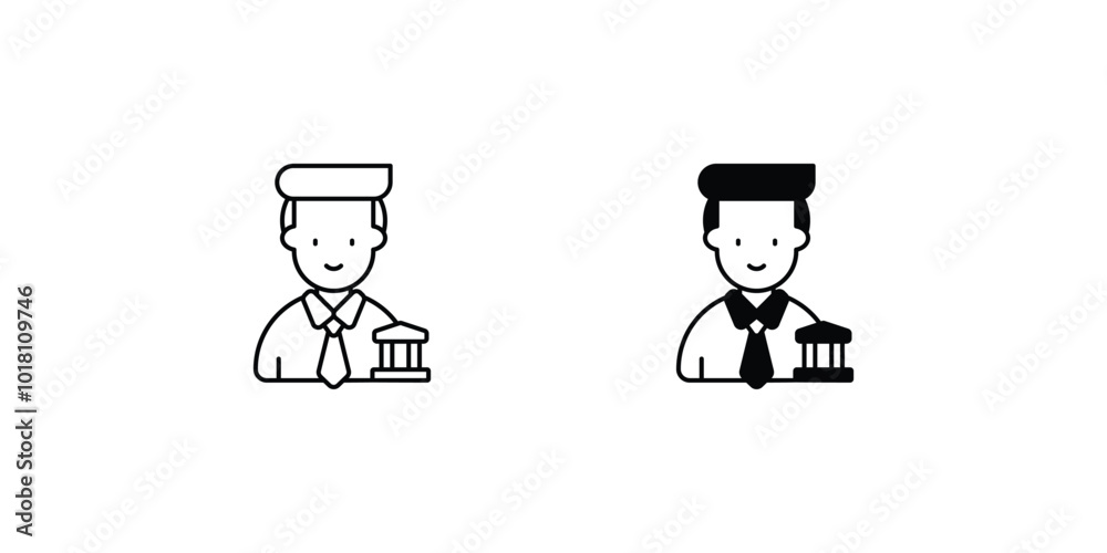 banker set icon with white background vector stock illustration banker set icon with white background vector stock illustration