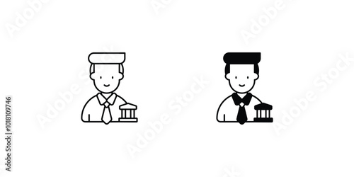 banker set icon with white background vector stock illustration