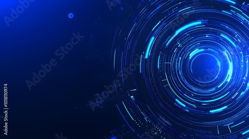 Abstract blue modern background with circle elements. Digital technology concept. vector illustration