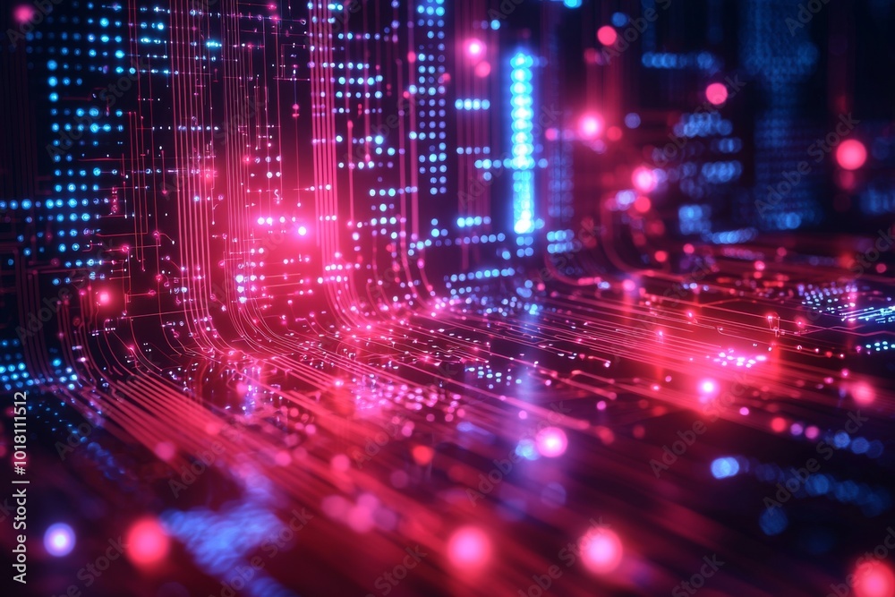 Digital Technology background of data and network created with Generative AI