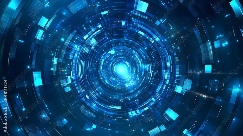 Abstract blue modern background with circle elements. Digital technology concept. vector illustration Abstract blue modern background with circle elements. Digital technology concept. vector illustration