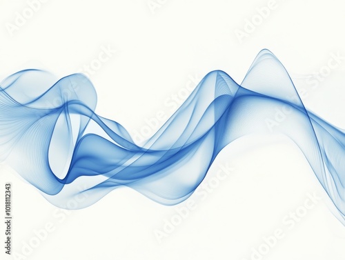 2408 76.A flowing wave pattern in soft blue, gently rippling across a smooth white background. The elegant curves create a sense of motion and tranquility, making it an ideal design for premium