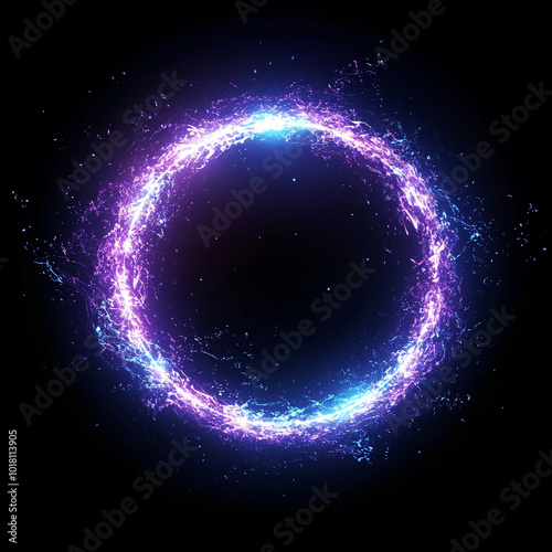 circle lens flare, circle pattern in dark background 