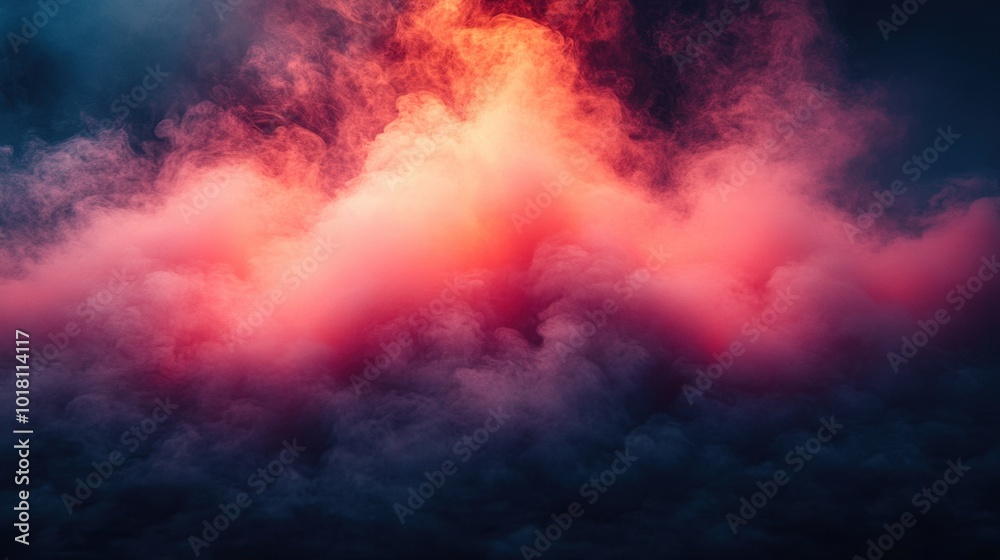 Volcanic Eruption Simulation with Intense Red and Smoke Volcanic Eruption Simulation with Intense Red and Smoke