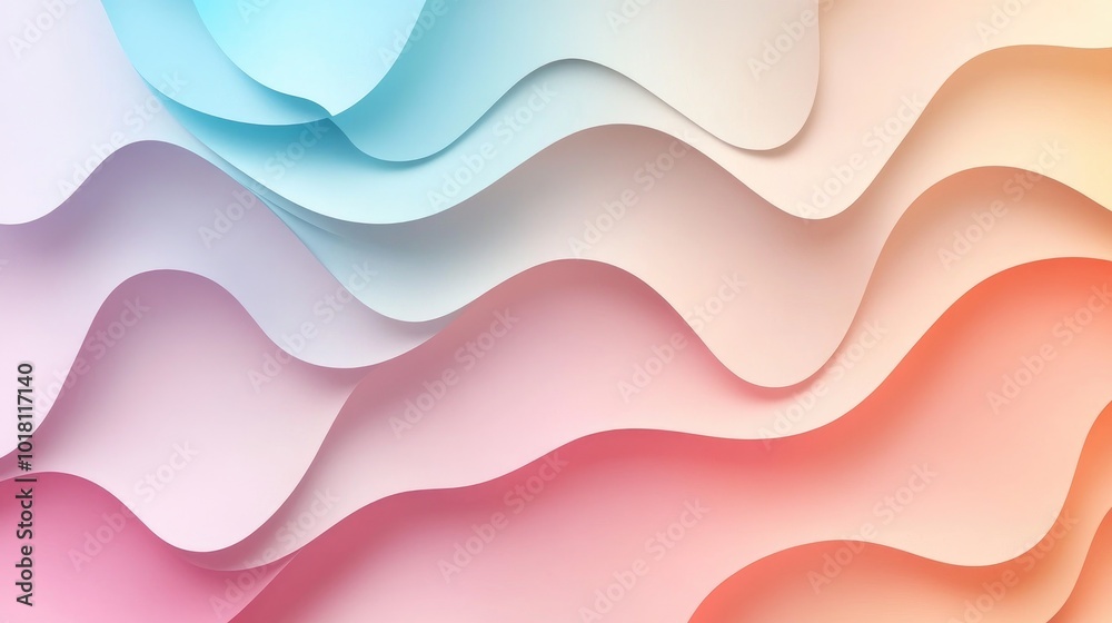 Fototapeta premium Abstract gradient background with soft pastel colors blending smoothly, perfect for text overlay