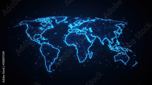 Digital network representation of the world map
