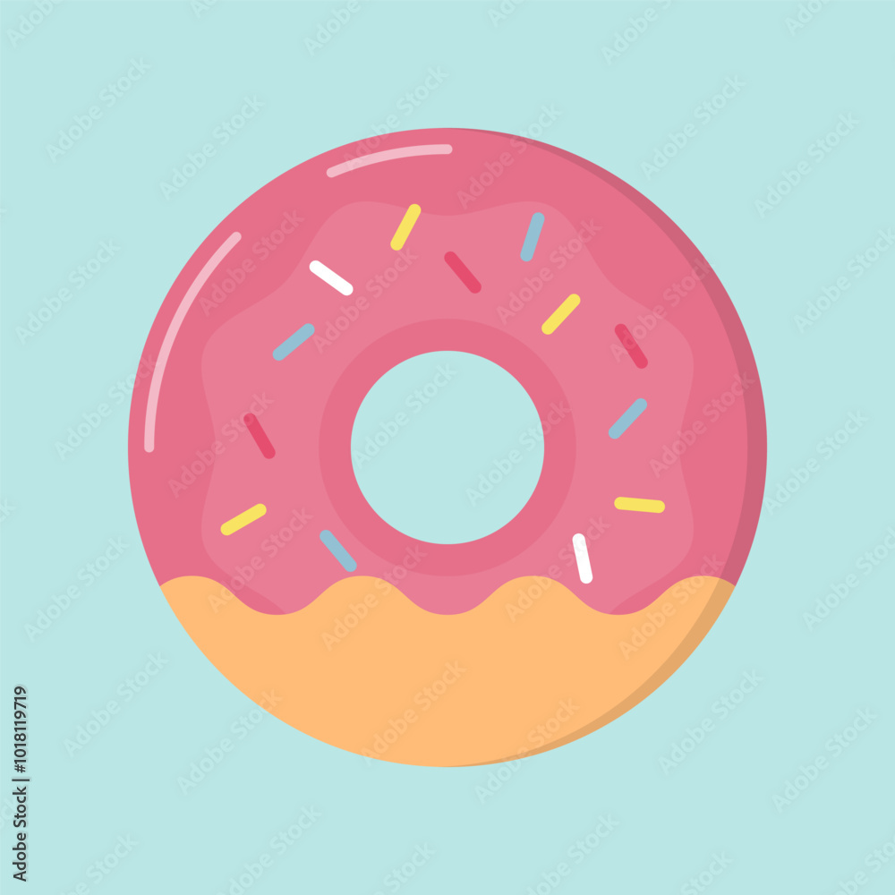 Sweet strawberry glazed donuts with sprinkles Sweet strawberry glazed donuts with sprinkles