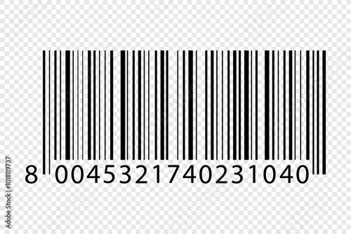 Bar code icon. Barcode icon template with numbers