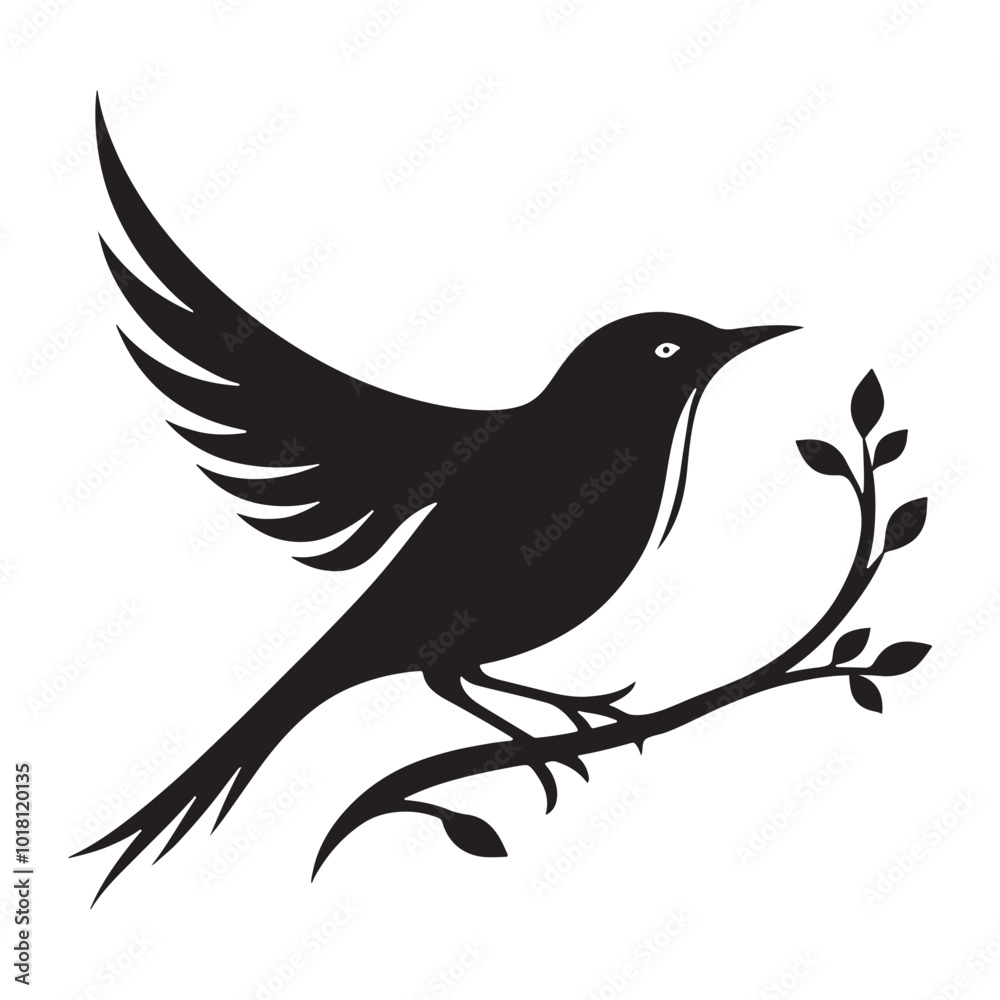 Black bird silhouette vector design Black bird silhouette vector design