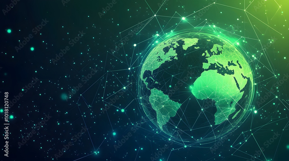 Map of the planet. Global social network. Future. Vector.Green futuristic background with planet Earth. Internet and technology. Floating Green plexus geometric background.
Map of the planet. Global social network. Future. Vector.Green futuristic background with planet Earth. Internet and technology. Floating Green plexus geometric background.