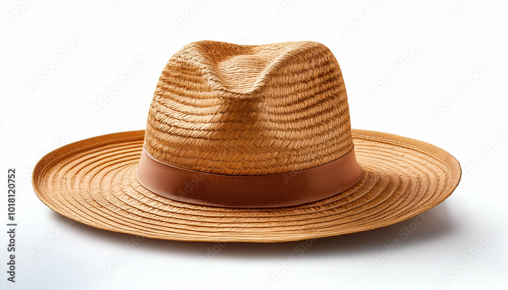 Breathable straw hat in a classic tan color, featuring a wide brim and ribbon band for comfortable and stylish sun protection Breathable straw hat in a classic tan color, featuring a wide brim and ribbon band for comfortable and stylish sun protection