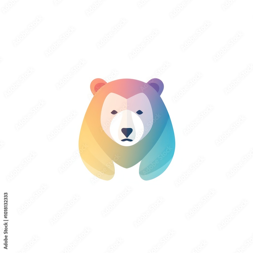 Colorful Gradient Bear on White Background, Illustration. Modern Abstract Animal Artwork Colorful Gradient Bear on White Background, Illustration. Modern Abstract Animal Artwork