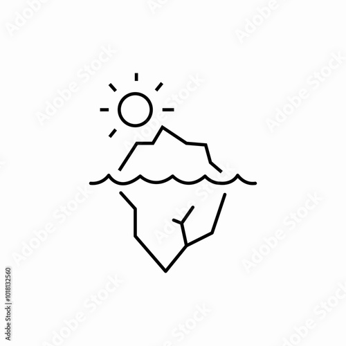 iceberg evaporation icon sign vector