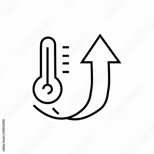 temperature growth icon sign vector