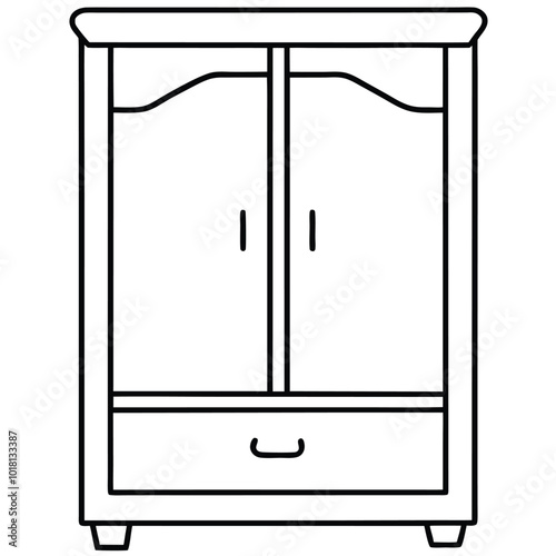 Elegant Wardrobe Vector Art.