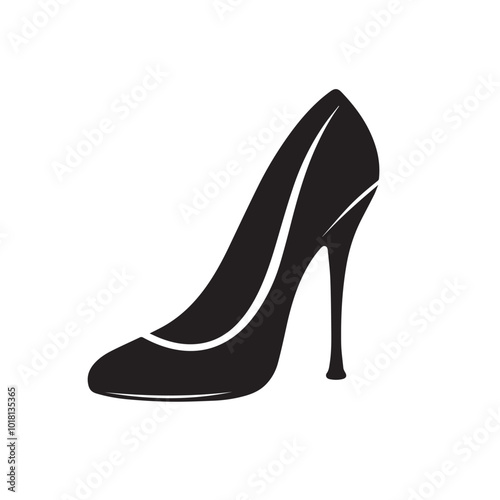 Shoe vector logo. High heel shoe vector silhouette design. women's shoes silhouette vector design. 