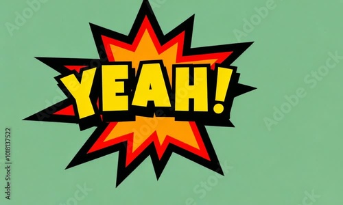 Wallpaper Mural Bold Comic-Style 'YEAH!' Graphic | Perfect for Energetic and Fun Promotions Torontodigital.ca