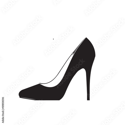 Shoe vector logo. High heel shoe vector silhouette design. women's shoes silhouette vector design. 