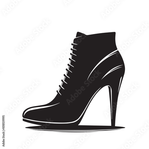 Shoe vector logo. High heel shoe vector silhouette design. women's shoes silhouette vector design. 
