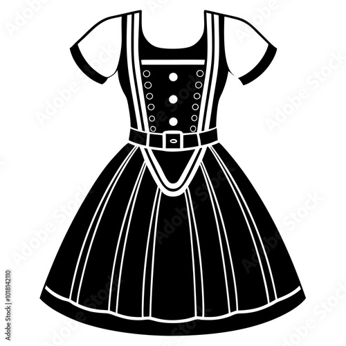 Dirndl glyph icon, clothes and austria, oktoberfest dress sign, vector graphics, a solid pattern on a white background. 