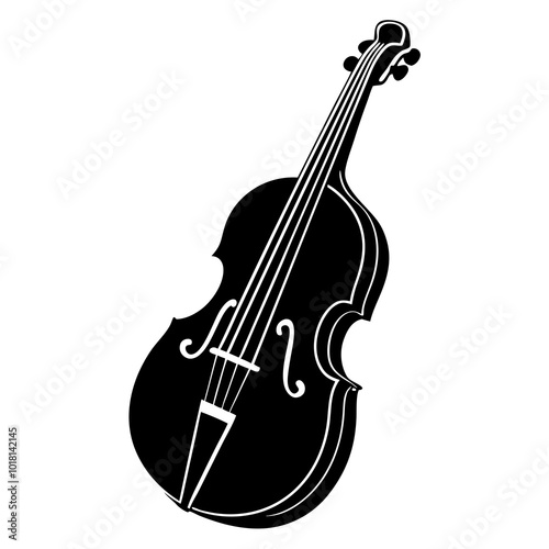 double bass on white
