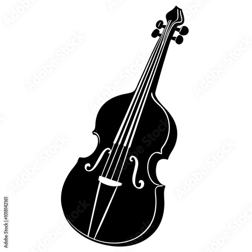 double bass on white