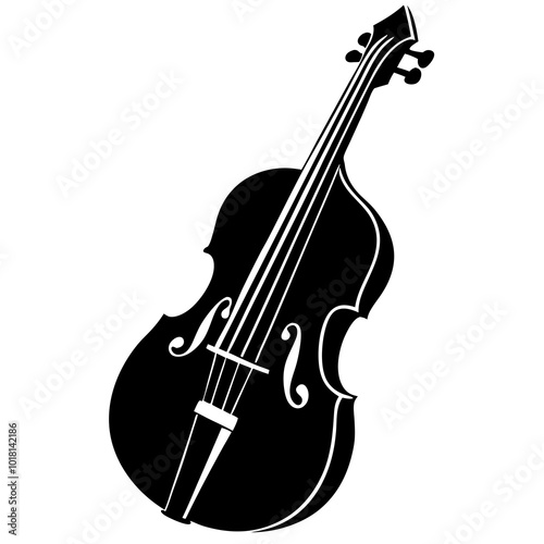 double bass on white