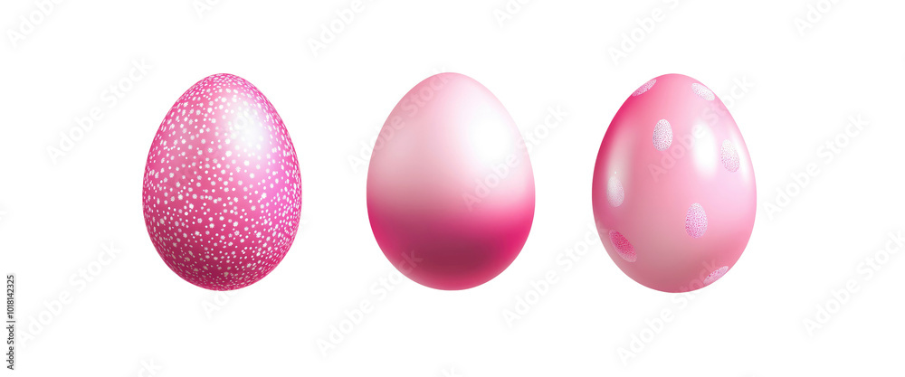 Pink Easter Eggs with Different Patterns Pink Easter Eggs with Different Patterns