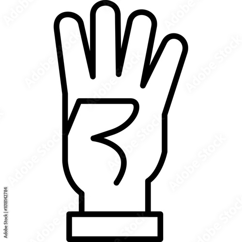 Four Fingers Up Icon