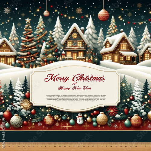 merry christmas and happy new year card