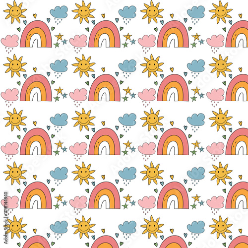 Weather seamless pattern 